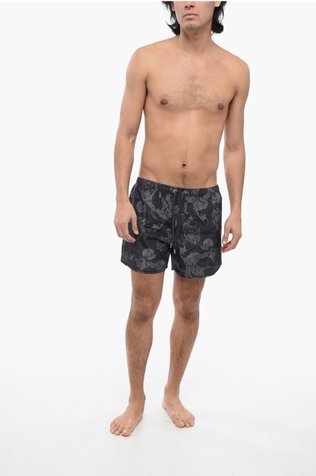 Neil Barrett Badeshorts mit auffälligem Blumenprint - Schwarz - Image 4