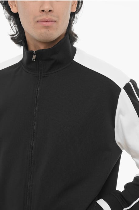 Zweifarbiges SPORT MODERNIST Sweatshirt mit Reißverschluss in Schwarz & Weiß - Image 3