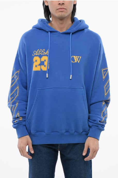 OW23 Skate Fit Hoodie aus gebürsteter Baumwolle in Blau - Image 1