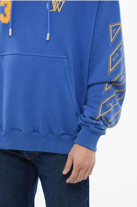OW23 Skate Fit Hoodie aus gebürsteter Baumwolle in Blau - Image 3