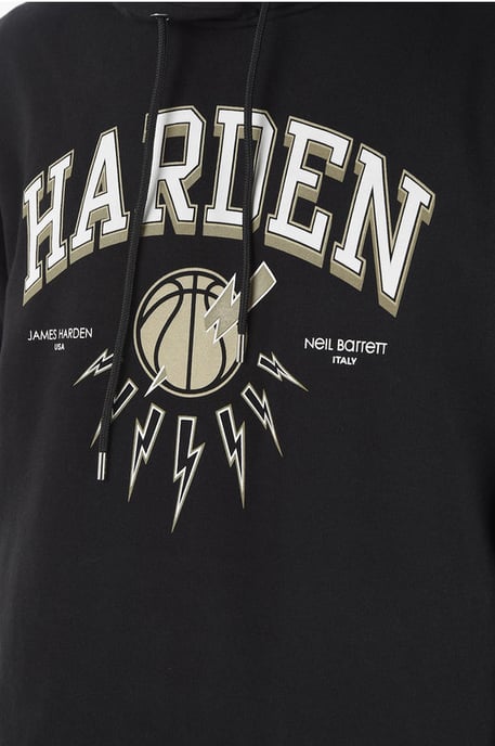 JAMES HARDEN x NEIL BARRETT Easy Fit Kapuzenpullover in Schwarz - Image 3