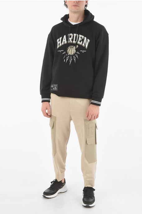JAMES HARDEN x NEIL BARRETT Easy Fit Kapuzenpullover in Schwarz - Image 4