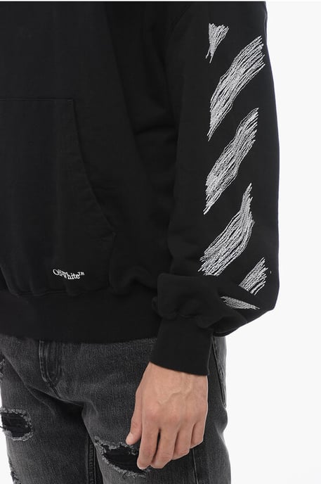 Off-White Scribble Diag Boxy Hoodie schwarz in Übergröße - Image 3