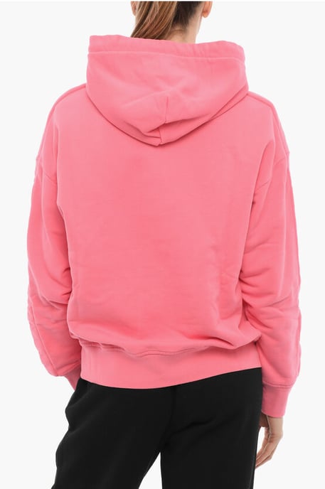 Hoodie aus gebürsteter Baumwolle in Rosa - Image 2