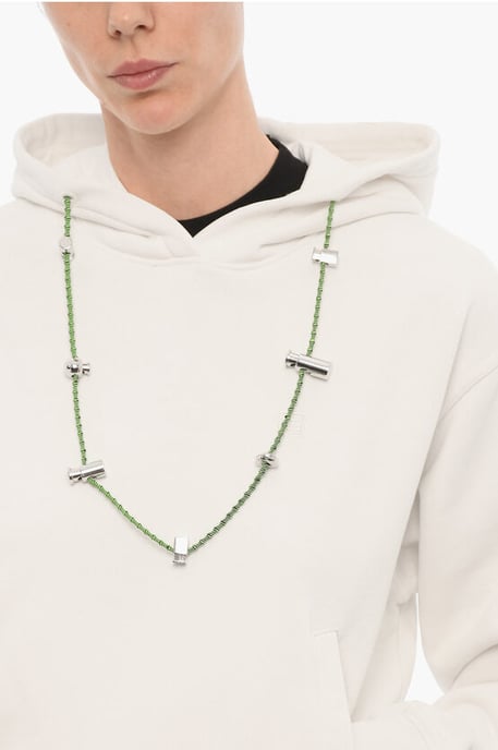 Einfarbiger STOPPERS Hoodie mit abnehmbarer Kette in Weiß - Image 3
