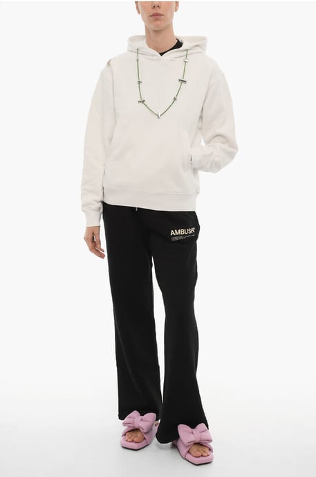 Einfarbiger STOPPERS Hoodie mit abnehmbarer Kette in Weiß - Image 4