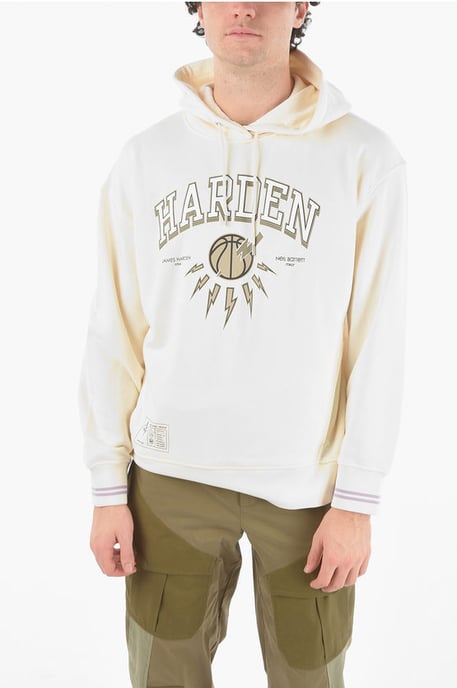 JAMES HARDEN x NEIL BARRETT Easy Fit Hoodie mit aufgedrucktem Logo in Beige - Image 1
