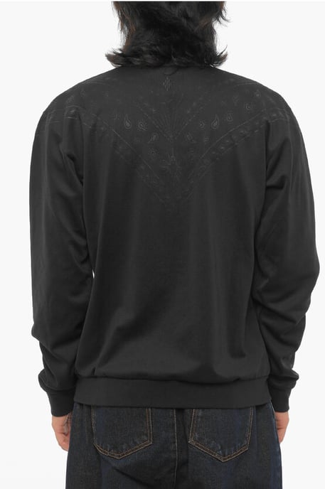 Einfarbiges Sweatshirt mit Bandana-Motiv und Reißverschluss in Schwarz - Image 2
