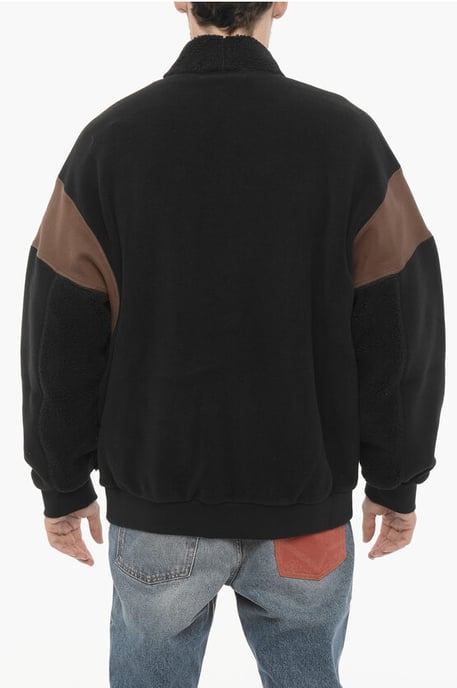 Fleece-Zweifarbiges KIMONO-Sweatshirt in Marrone, Nero - Image 2