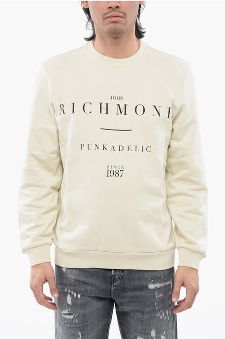 Sweatshirt aus gebürsteter Baumwolle mit Rundhalsausschnitt und Logo-Print - Image 1