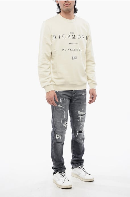 Sweatshirt aus gebürsteter Baumwolle mit Rundhalsausschnitt und Logo-Print - Image 4