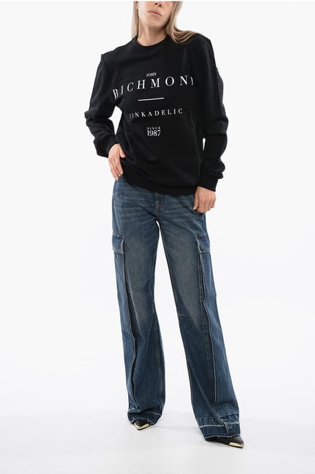 JOSOIN Over-Sweatshirt mit Kontrast-Print in Schwarz - Image 4