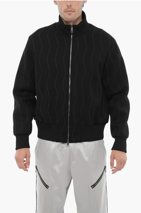 Neil Barrett Besticktes Slim-Fit-Sweatshirt mit Reißverschluss - Schwarz - Image 1