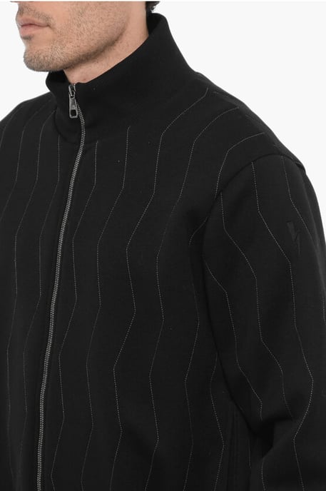Neil Barrett Besticktes Slim-Fit-Sweatshirt mit Reißverschluss - Schwarz - Image 3