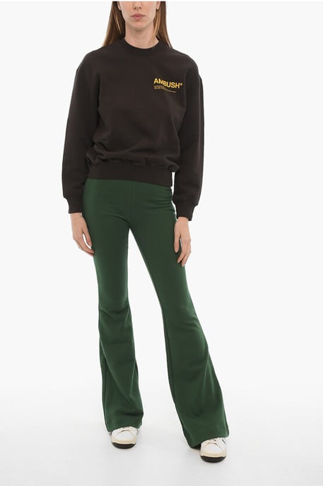 Rundhals-Sweatshirt aus gebürsteter Baumwolle mit aufgedrucktem Logo in Braun - Image 4