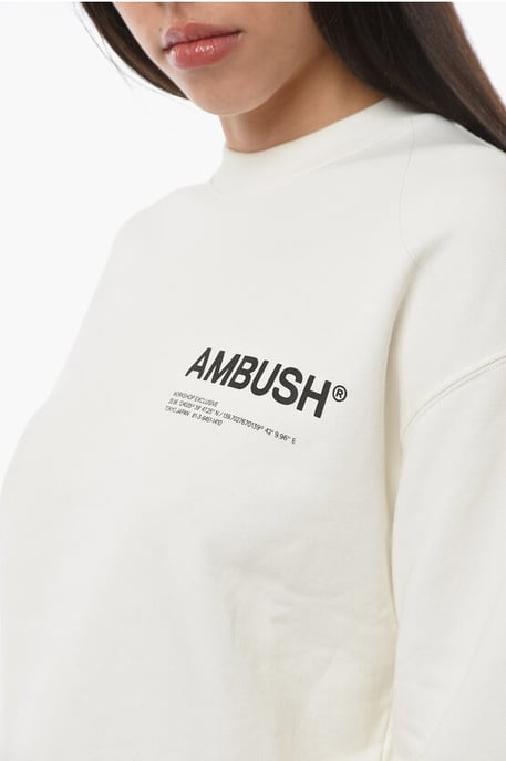 Crewneck WORKSHOP Sweatshirt mit Logo-Print in Weiß - Image 3