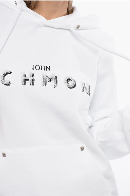 BETTO Hoodie Sweatshirt mit gesticktem Logo in Weiß - Image 3