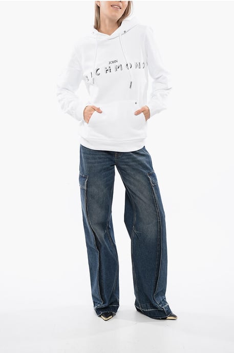 BETTO Hoodie Sweatshirt mit gesticktem Logo in Weiß - Image 4