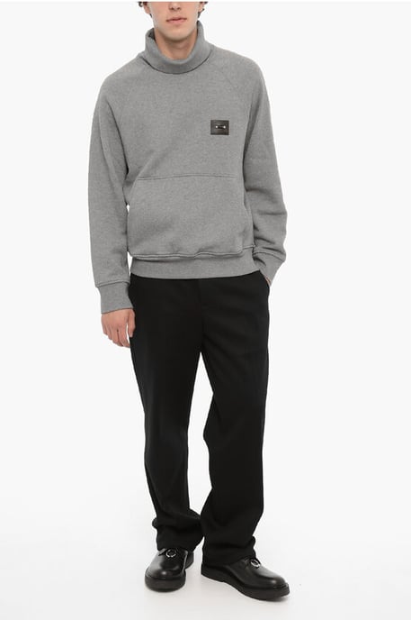 Rollkragenpullover ICONIC PIERCING aus Baumwolle in Grau - Image 4