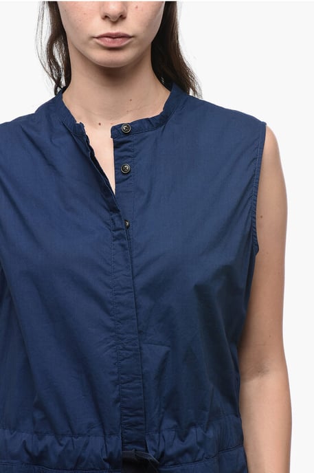 Popeline-Baumwoll-Jumpsuit mit Gürtel in Blau - Image 3