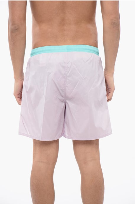 Zweifarbiger Boxer-Badeanzug in Azzurro, Rosa - Image 2