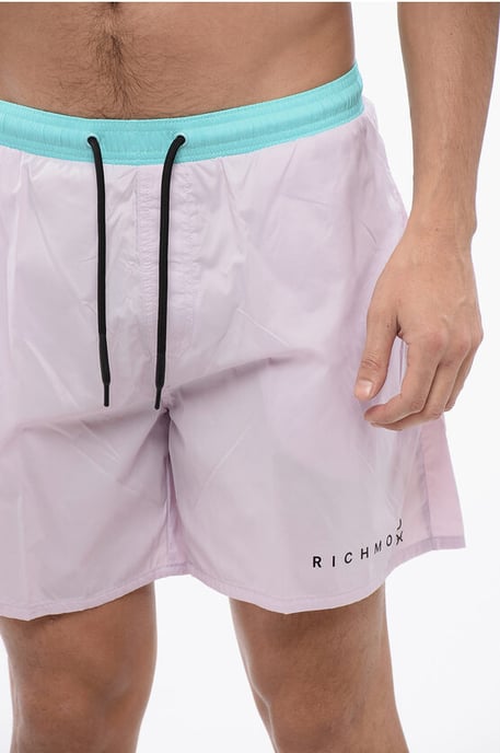 Zweifarbiger Boxer-Badeanzug in Azzurro, Rosa - Image 3