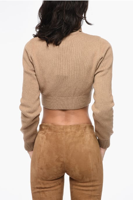 Bestickter kurzer Rollkragenpullover SUNSET in Beige - Image 2