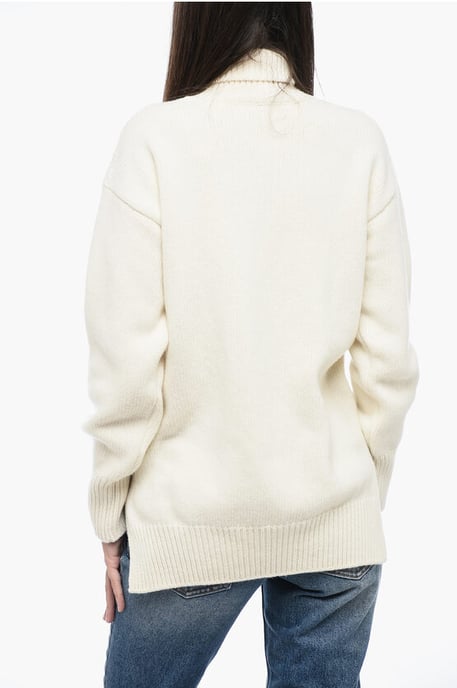 Rollkragenpullover mit gesticktem Logo BOILED in Beige - Image 2