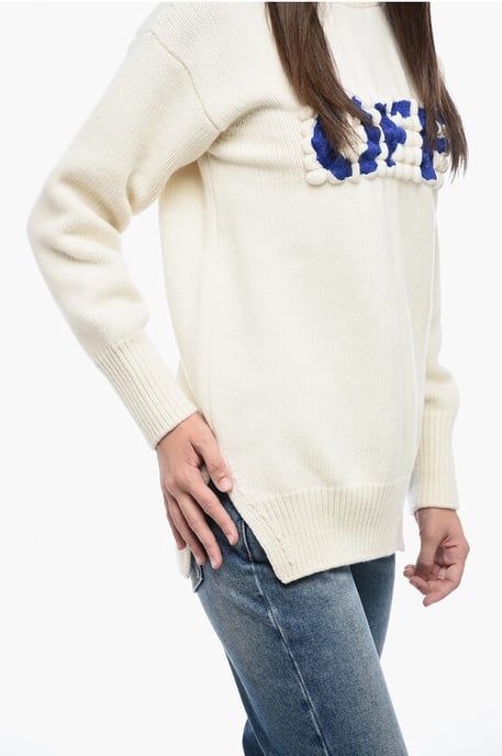 Rollkragenpullover mit gesticktem Logo BOILED in Beige - Image 3