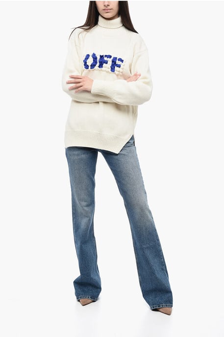 Rollkragenpullover mit gesticktem Logo BOILED in Beige - Image 4