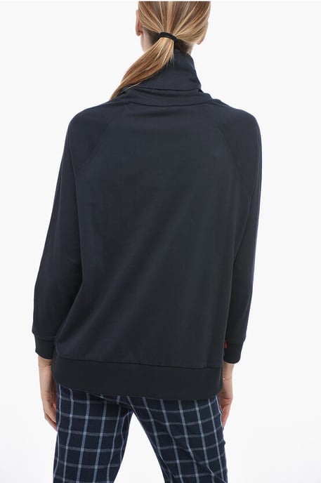 Woll-Baumwoll-Pullover mit Rollkragen in Blau - Image 2