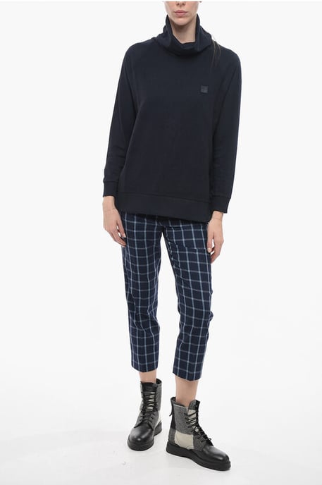Woll-Baumwoll-Pullover mit Rollkragen in Blau - Image 4