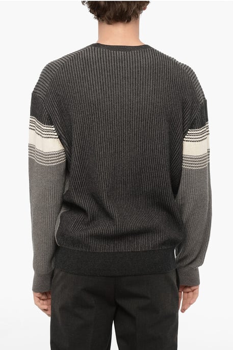 Rundhalspullover im Blouson-Fit aus Baumwolle und Kaschmir in Grau - Image 2