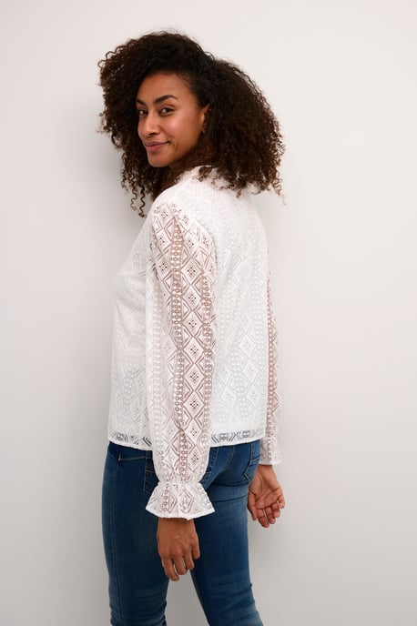 Langarm-Bluse Regular fit white - Image 3