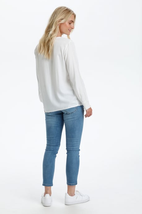 Langarm-Bluse Straight fit white - Image 4