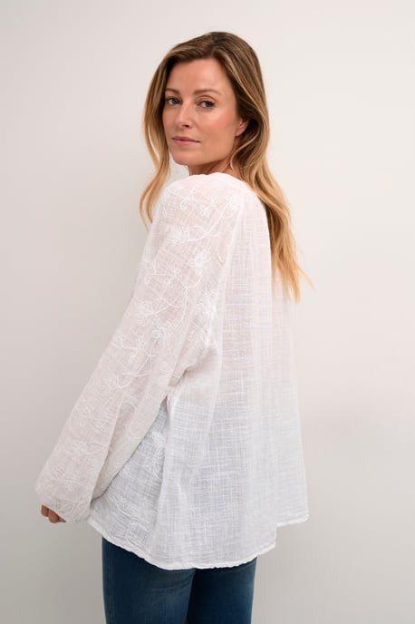 Langarm-Bluse Regular fit white - Image 3