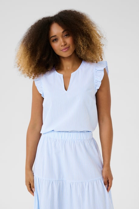 Ärmellose Bluse Regular fit light blue - Image 3