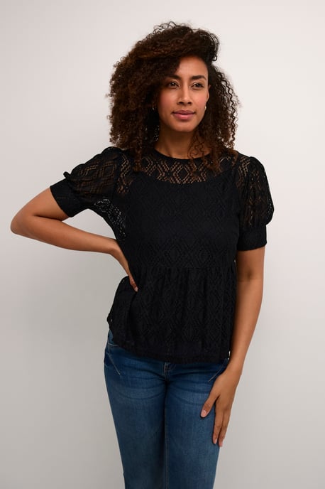 Kurzarm-Bluse Feminine black - Image 5