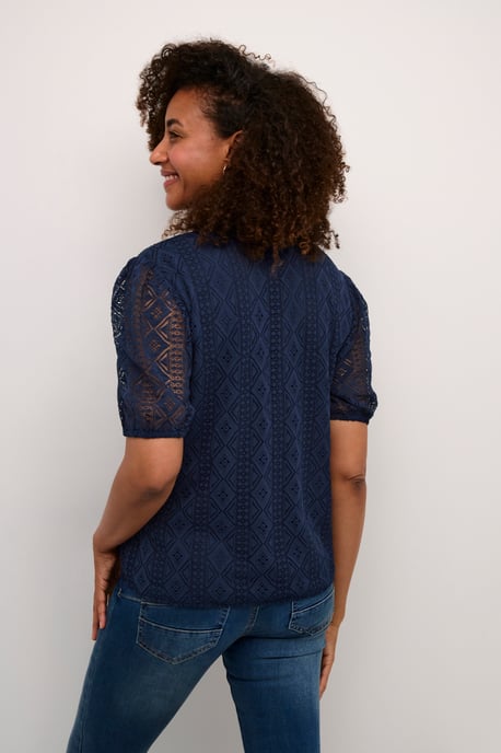 Kurzarm-Bluse Regular fit navy - Image 3