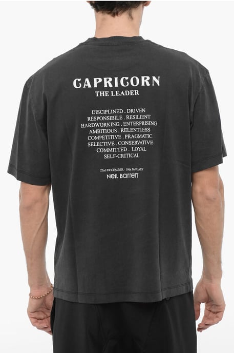 Slim Fit CAPRICORN THE LEADER Rundhals-T-Shirt in Grau - Image 2