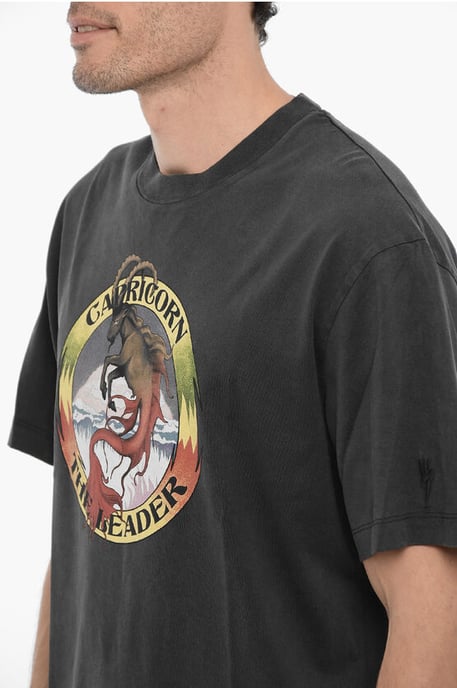 Slim Fit CAPRICORN THE LEADER Rundhals-T-Shirt in Grau - Image 3