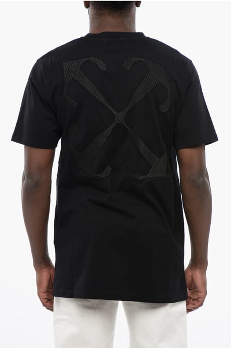 Baumwoll-ARROW-T-Shirt mit Rundhalsausschnitt in Schwarz - Image 2