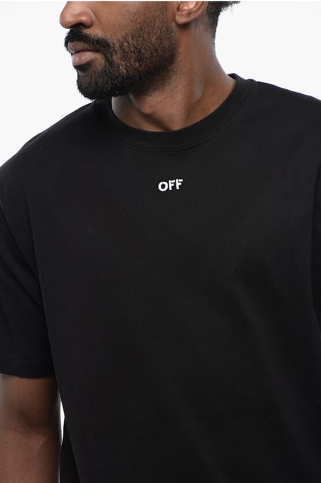 Baumwoll-ARROW-T-Shirt mit Rundhalsausschnitt in Schwarz - Image 3