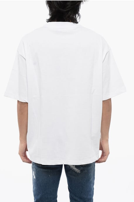 T-Shirt mit Oversize-Passform und Strass-Print in Weiß - Image 2