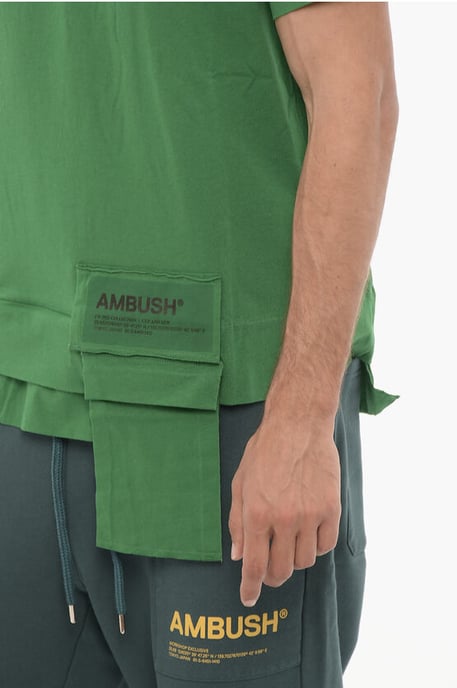 Einfarbiges AMAZON SEA FOAM Rundhals-T-Shirt mit Taillentasche in Grün - Image 3