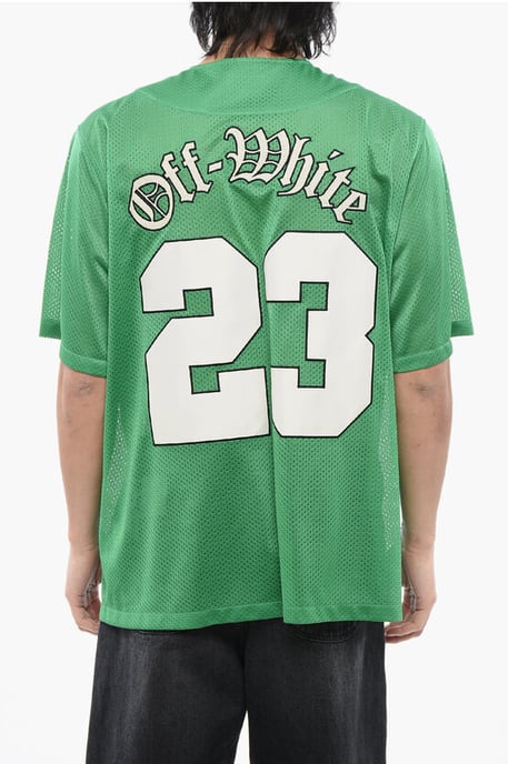 Besticktes Baseball-Mesh-T-Shirt in Grün - Image 2