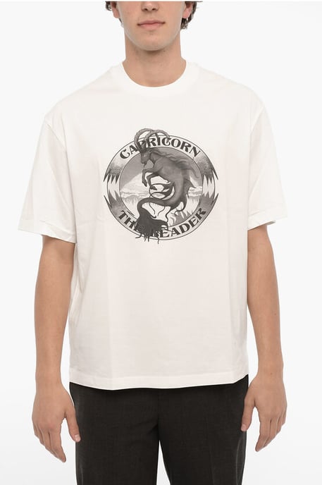 Bedrucktes CAPRICORN THE LEADER T-Shirt mit Rundhalsausschnitt in Weiß - Image 1
