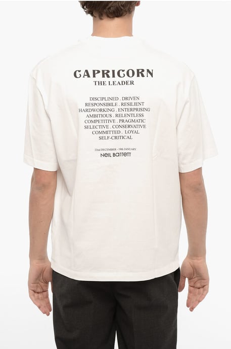 Bedrucktes CAPRICORN THE LEADER T-Shirt mit Rundhalsausschnitt in Weiß - Image 2