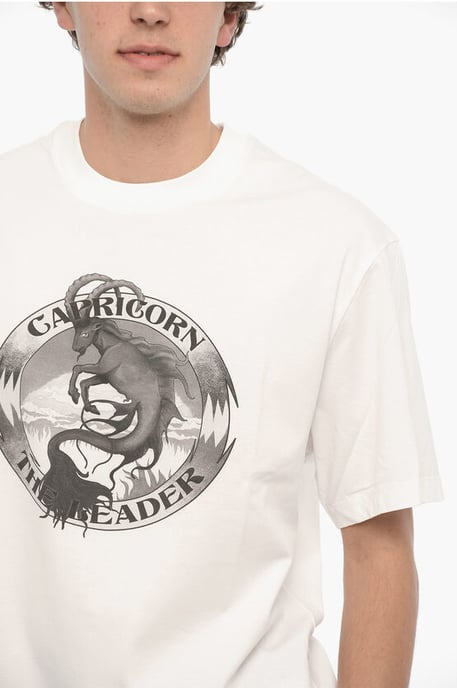 Bedrucktes CAPRICORN THE LEADER T-Shirt mit Rundhalsausschnitt in Weiß - Image 3