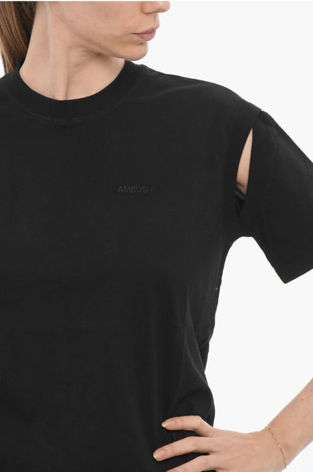 Einfarbiges T-Shirt mit Rundhalsausschnitt in Schwarz - Image 3